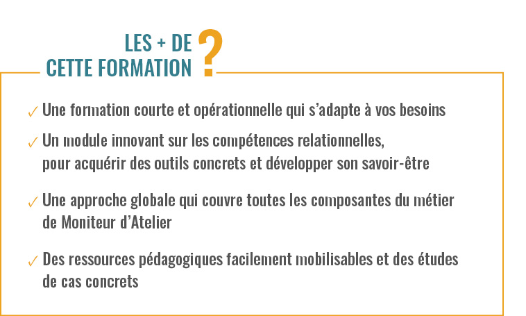 Formation Moniteur d'atelier